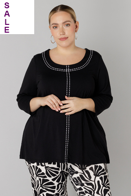 COLLETTA shirt witte stiksels