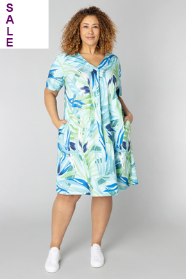 COLLETTA jurk travel V hals overslag