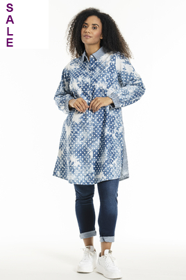 Studio print blouse stip-streep