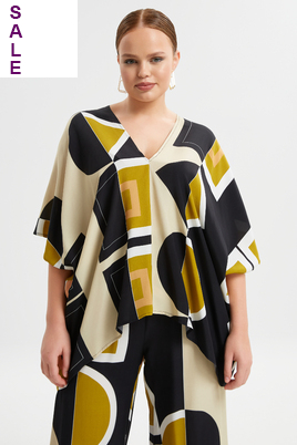 Mat Fashion blouse dubbele V hals
