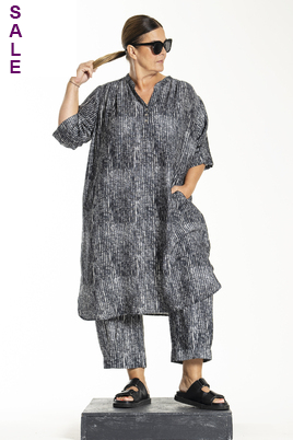 Gozzip Black jurk Laila streep print