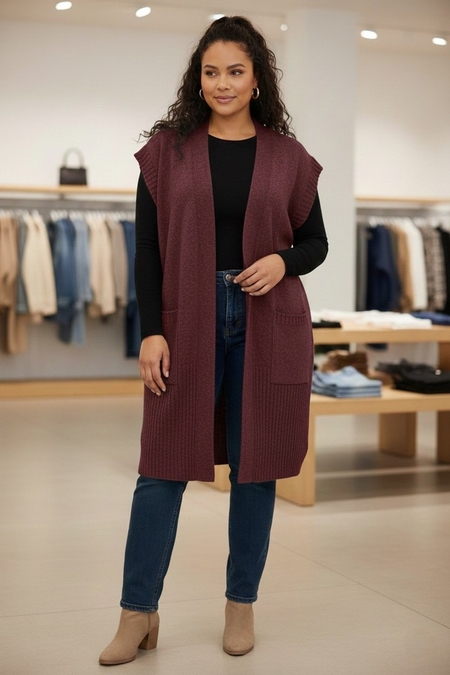 No.1 by OX mouwloos vest lang