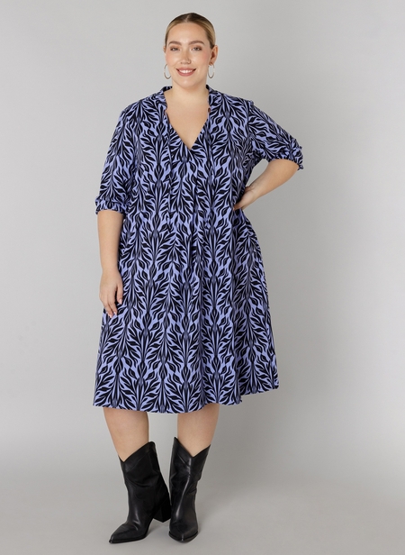 COLLETTA jurk V hals print