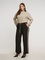 Mat fashion broek met bies