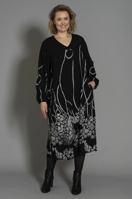 Gozzip jurk met zwarte bloemenprint