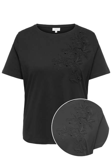 ONLY eco T-shirt Broderie en Parels