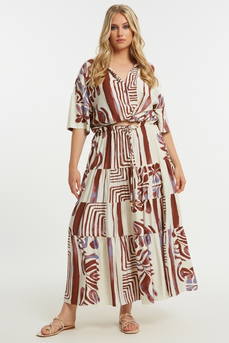 Mat fashion wijde stroken rok