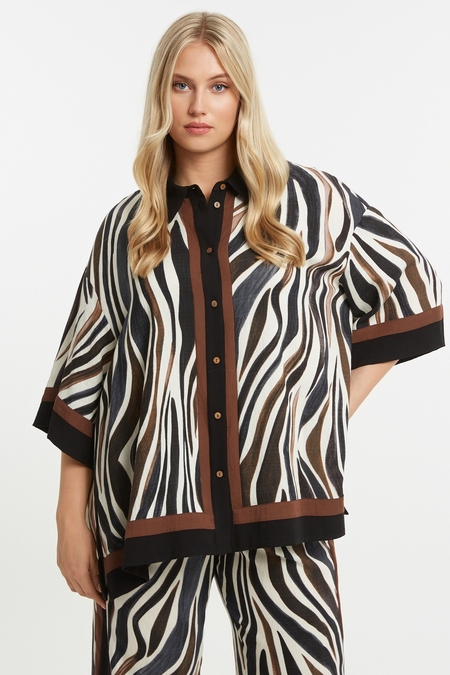 Mat fashion blouse zebra print