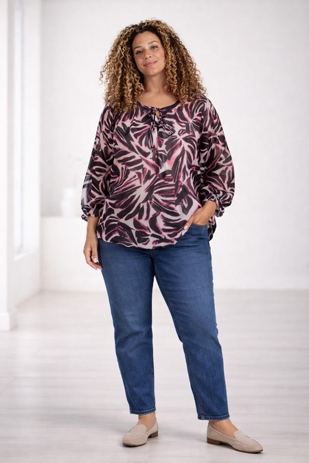 ZHENZI blouse 3/4 mouw