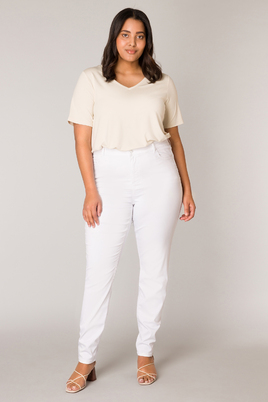 Base Levl Curvy Broek Joya White