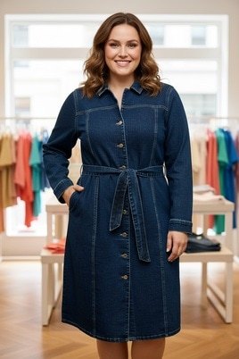 VERO MODA curve JEANS jurk