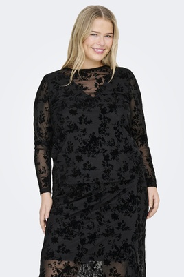 ONLY mesh shirt met fluwelige bloemp