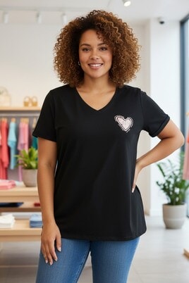 ONLY shirt V-hals korte mouw print