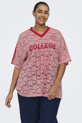 ONLY T-shirt ronde hals kant