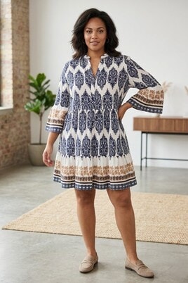 ONLY tuniek jurk Eco 3/4 mouwen