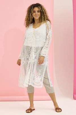 Zhenzi voile lange blouse jasje