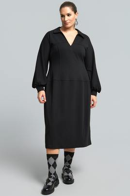 Mat fashion jurk wijde pofmouw