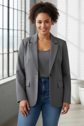 Yest Curve korte grijze blazer