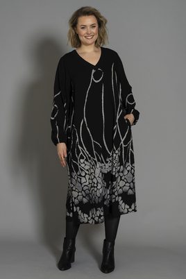 Gozzip jurk met zwarte bloemenprint